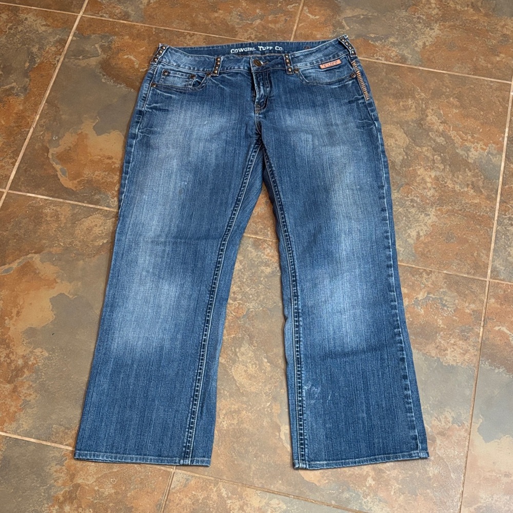 Cowgirl Tuff Women's Boot Cut Jeans - Dark Blue Wash size 33